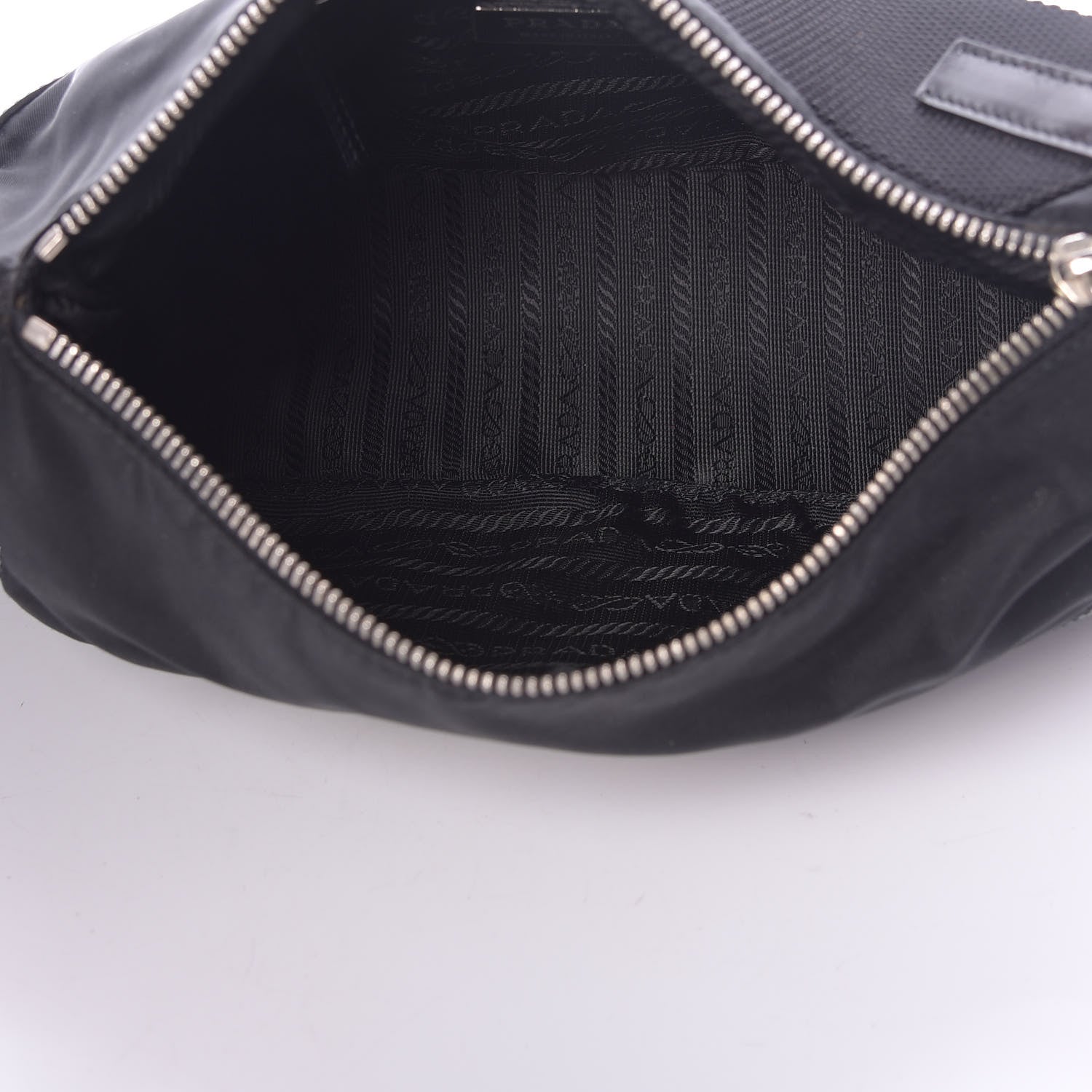 Prada Tessuto Nylon Soft Calfskin Shoulder Bag Black 5 of 14