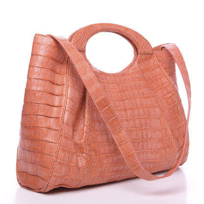 Nancy Gonzalez Crocodile Satchel Light Coral 2 of 9