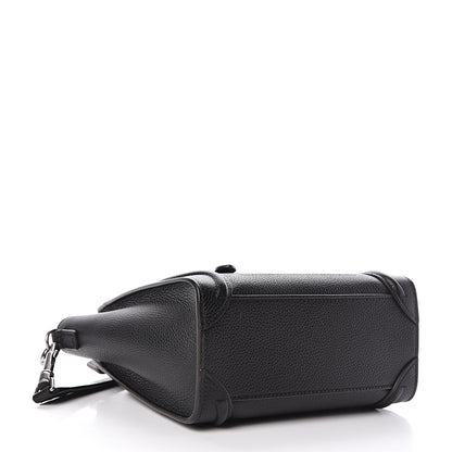 Celine Drummed Calfskin Nano Luggage Black 4 of 9