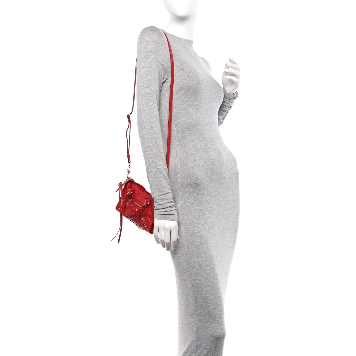 Agneau Classic Silver Hardware Nano City Rouge Groseille