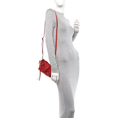 Balenciaga Agneau Classic Silver Hardware Nano City Rouge Groseille 2 of 11