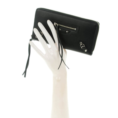 Balenciaga Calfskin Papier Continental Zip Around Wallet Black 2 of 7