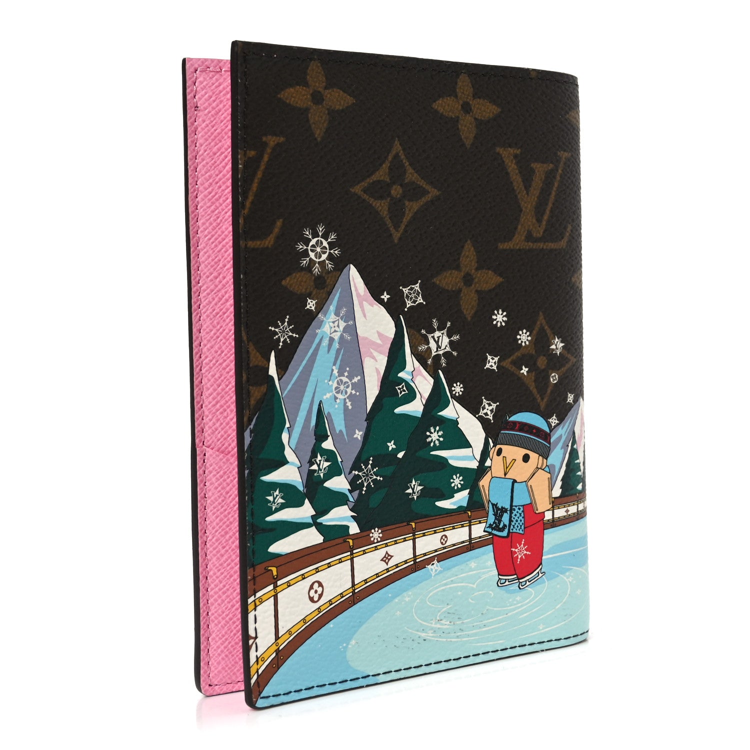 Louis Vuitton Monogram 2023 Christmas Animation Alpine Passport Cover Pink 3 of 6