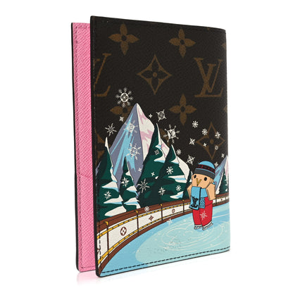 Louis Vuitton Monogram 2023 Christmas Animation Alpine Passport Cover Pink 3 of 6