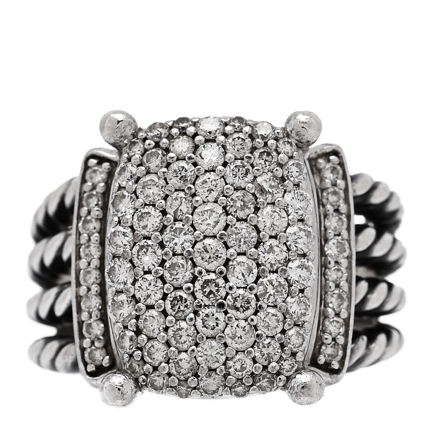 Sterling Silver Diamond 16mm Wheaton Ring 54 6.75