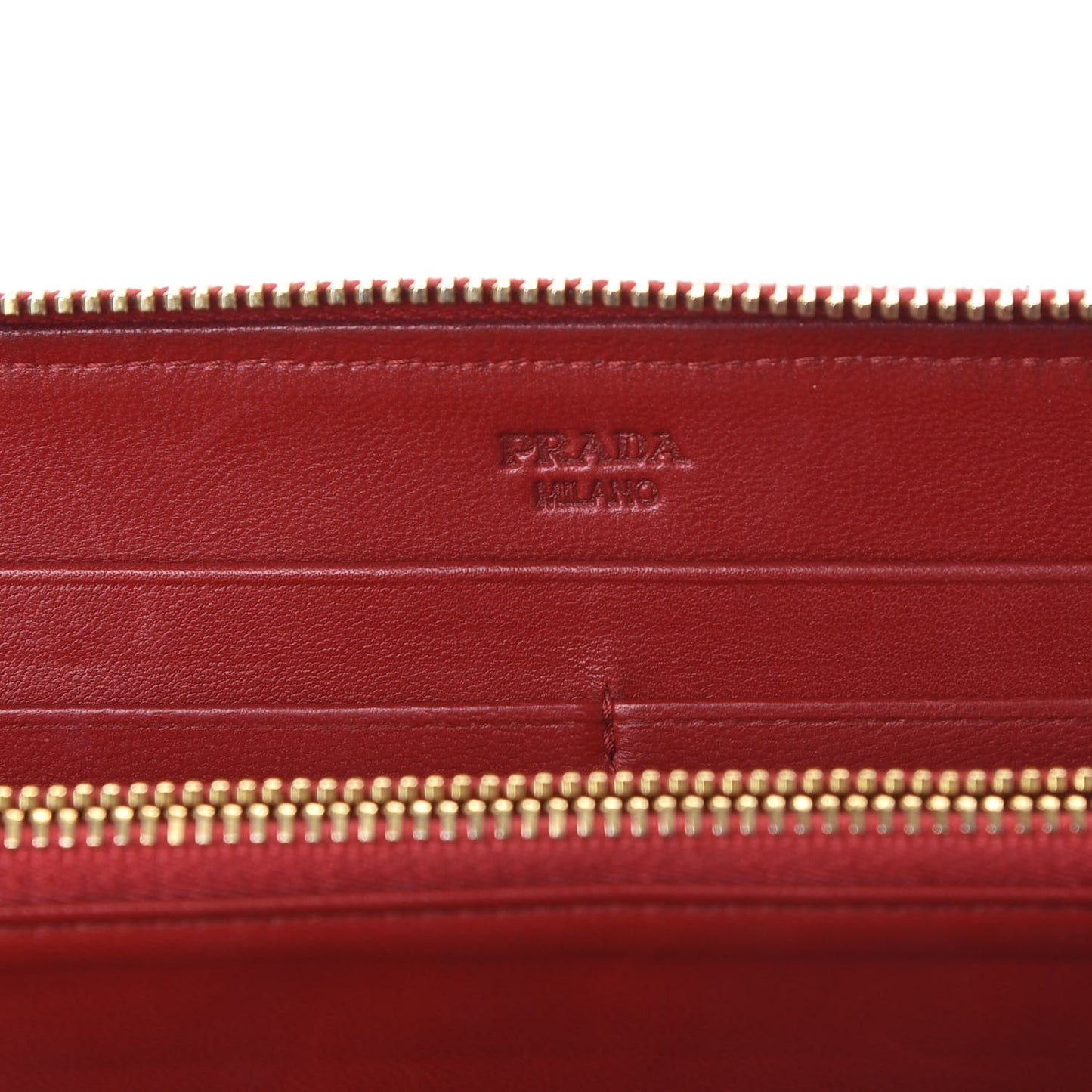 Nappa Gaufre Zip Around Wallet Fuoco