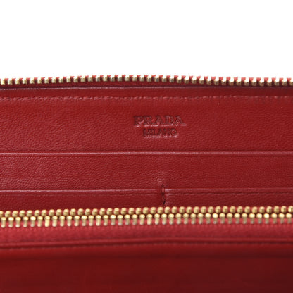 Prada Nappa Gaufre Zip Around Wallet Fuoco 9 of 10