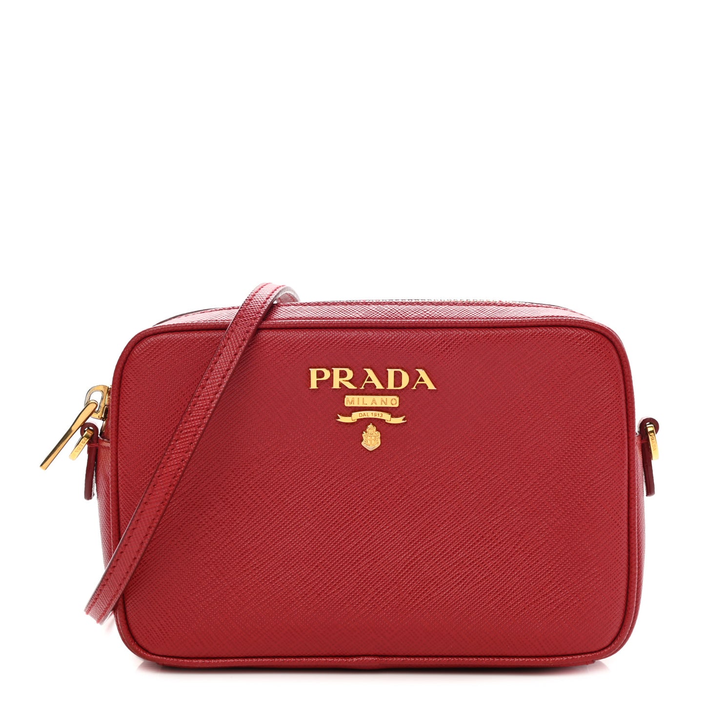Saffiano Mini Camera Crossbody Bag Fuoco