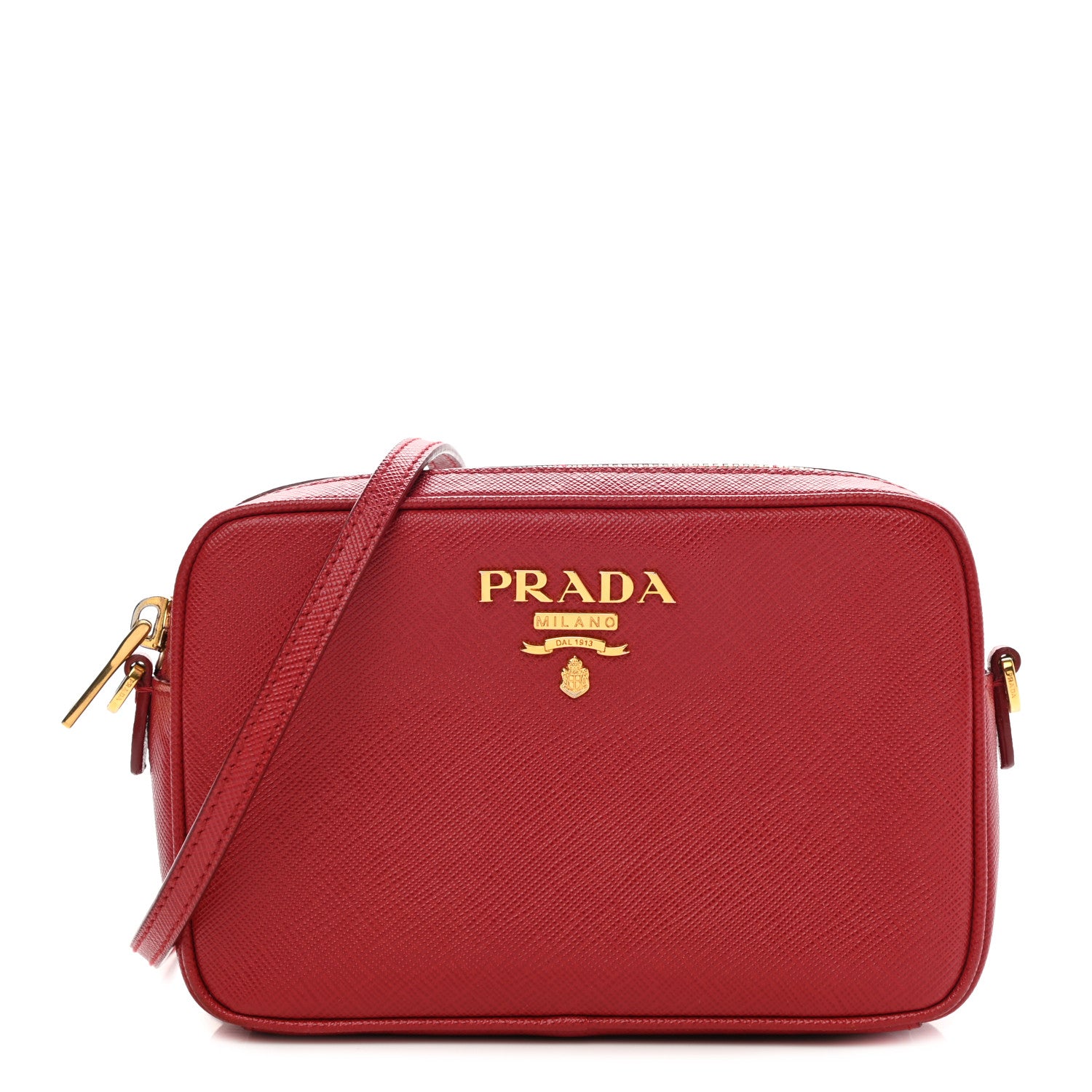Prada Saffiano Mini Camera Crossbody Bag Fuoco 1 of 9