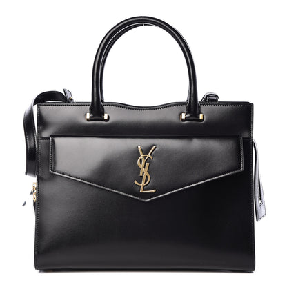 Saint Laurent Shiny Calfskin Medium Uptown Tote Black 1 of 11