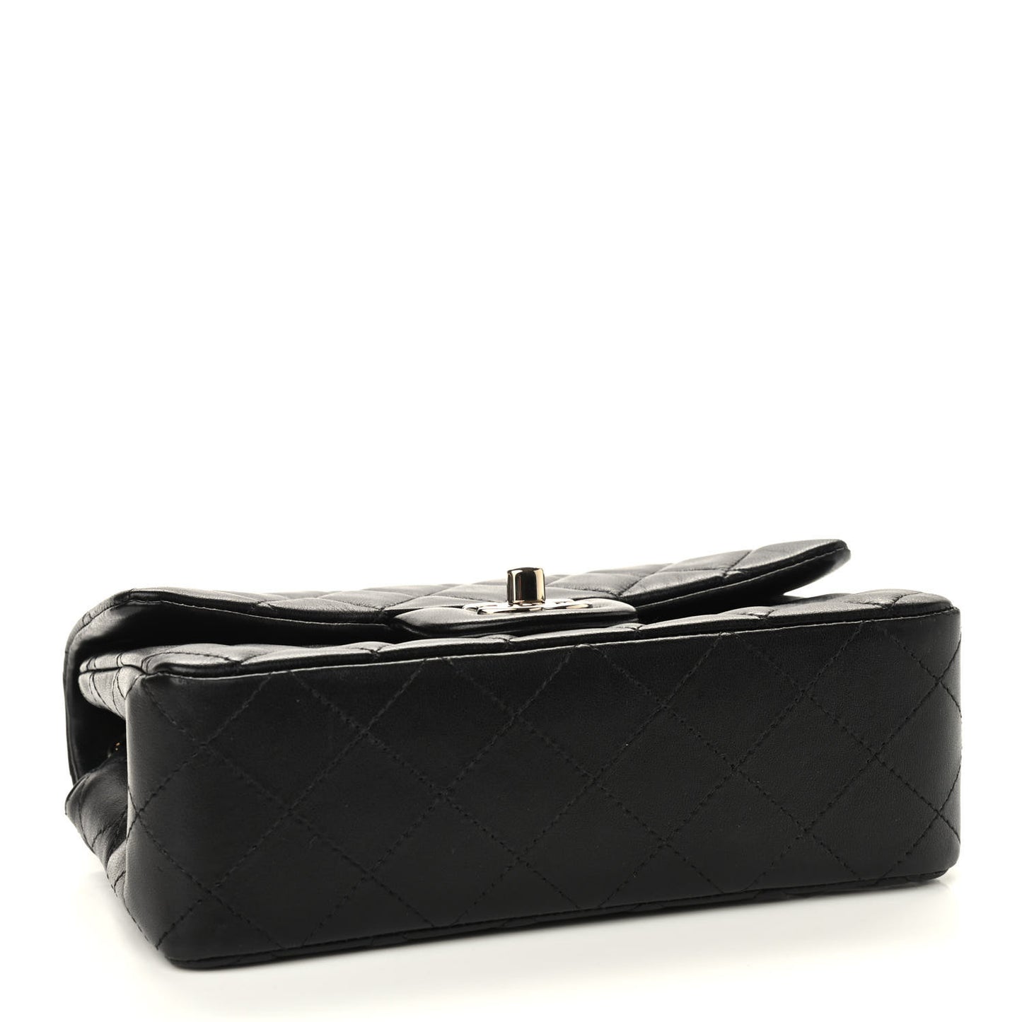 Lambskin Quilted Mini Rectangular Flap Black
