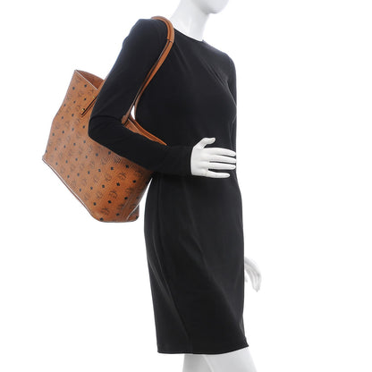 MCM Visetos Medium Anya Top Zip Shopper Tote Cognac 2 of 13