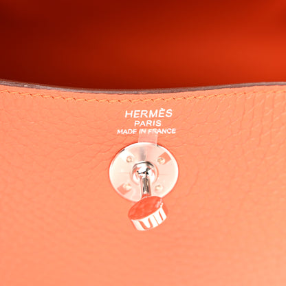Hermes Taurillon Clemence Mini Lindy 20 Feu 6 of 10