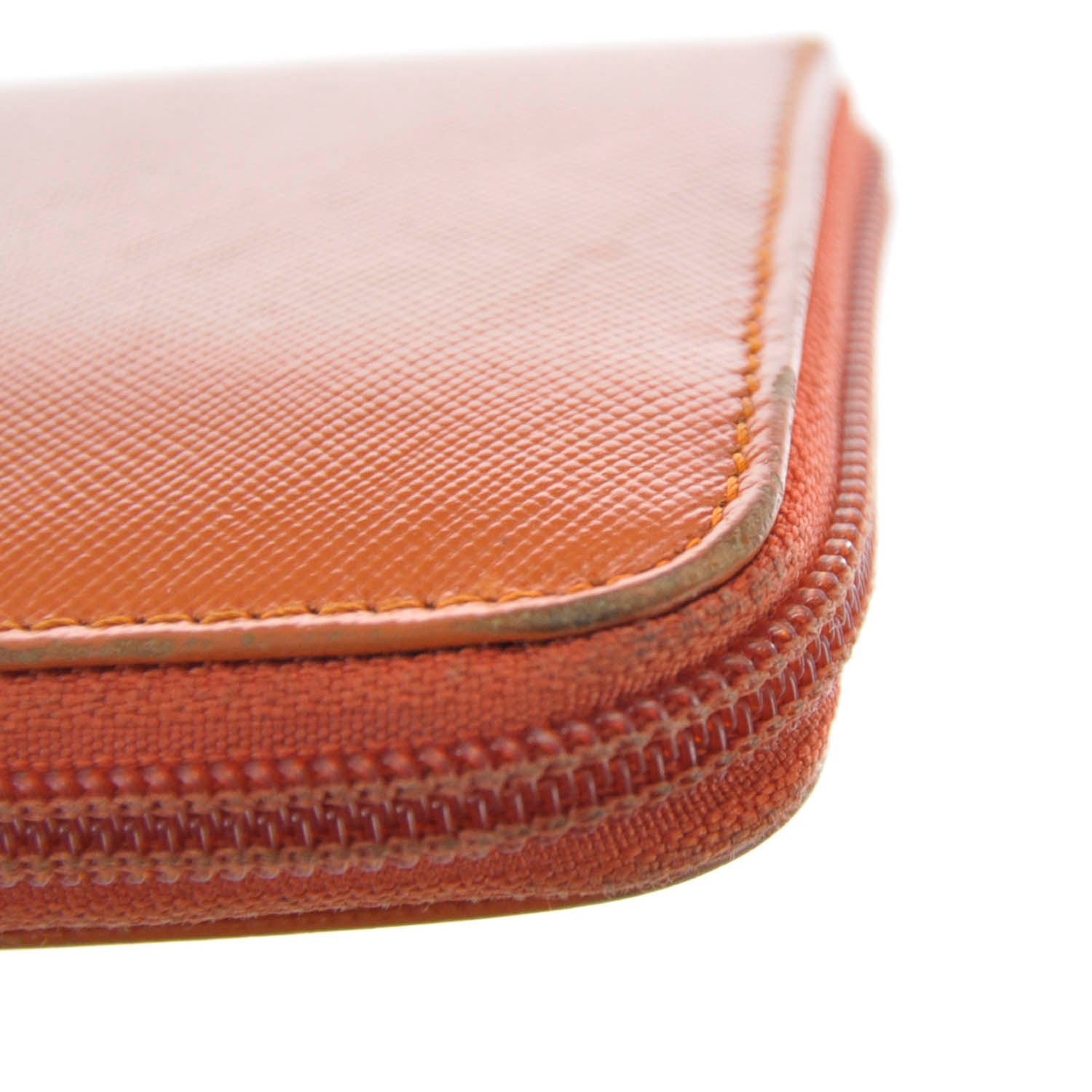 Prada Saffiano Zip Around Wallet Papaya 4 of 7