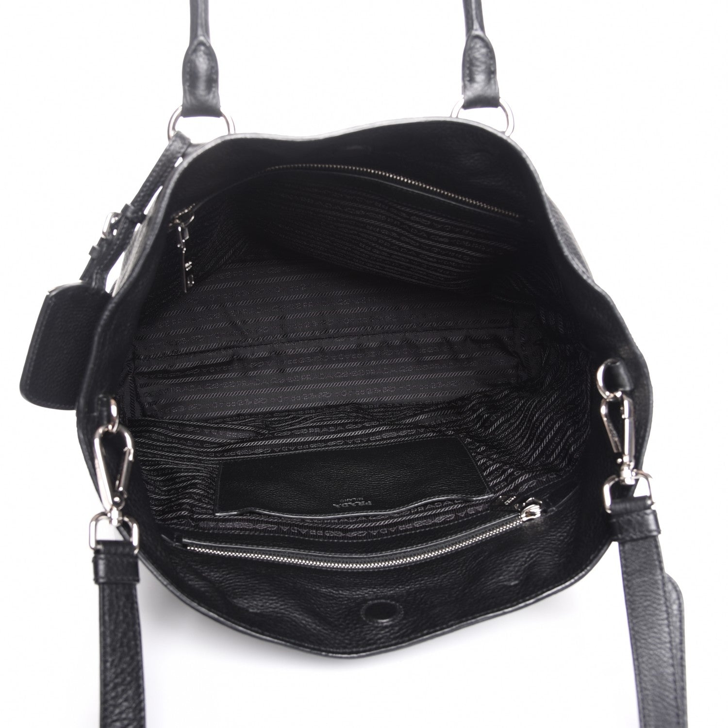 Prada Vitello Daino Tote Nero Black 6 of 10