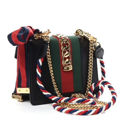 Gucci Calfskin Mini Sylvie Chain Shoulder Bag Black 3 of 11