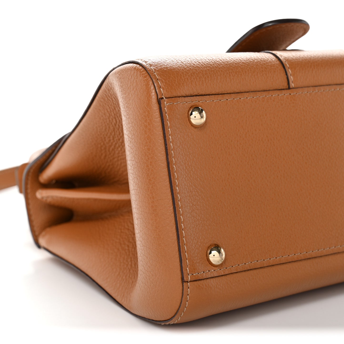 Grained Calfskin Mini Brillant Satchel Natural