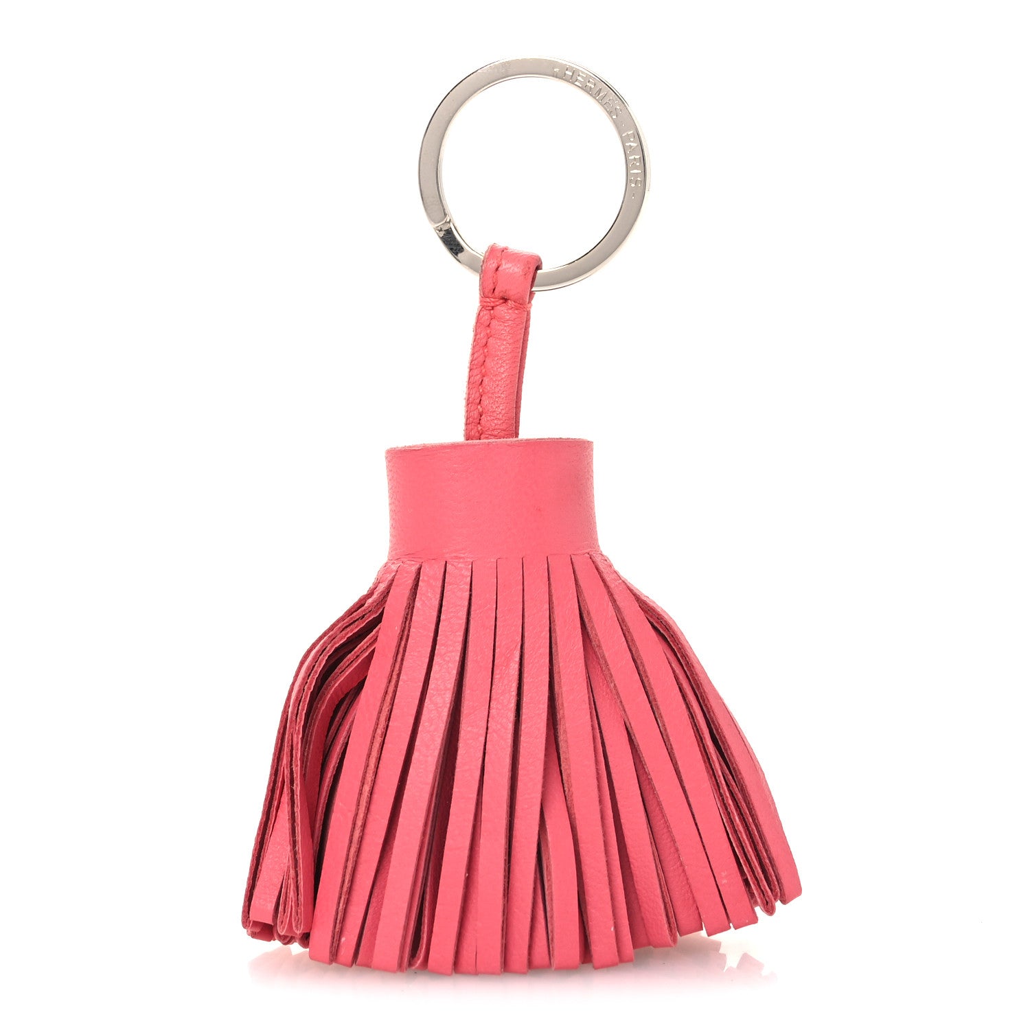 Hermes Lambskin Carmen Tassel Key Holder Rose Lipstick 1 of 3