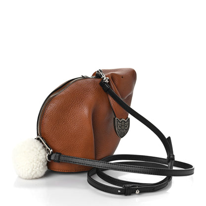 Loewe Calfskin Shearling Mini Bunny Western Crossbody Bag Walnut 4 of 9