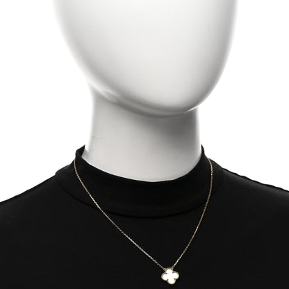 Van Cleef & Arpels 18K Yellow Gold Mother of Pearl Vintage Alhambra Pendant Necklace 2 of 5