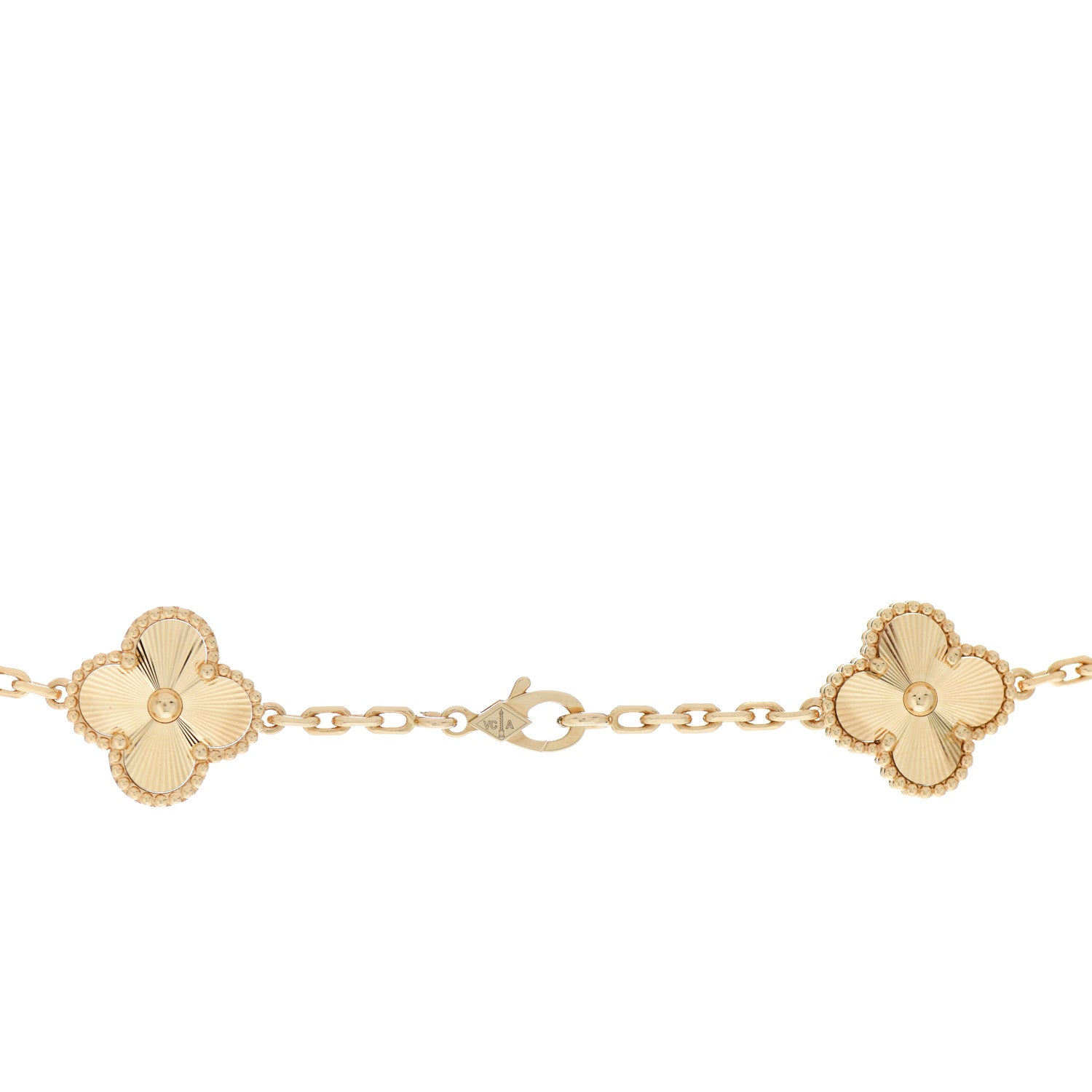 Van Cleef & Arpels 18K Yellow Gold 10 Motifs Guilloche Vintage Alhambra Necklace 4 of 5