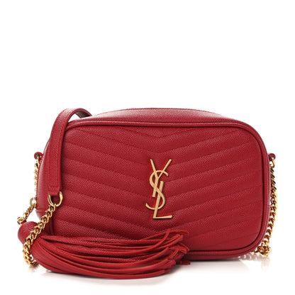 Saint Laurent Grain De Poudre Matelasse Monogram Mini Lou Camera Bag Eros Red 1 of 9