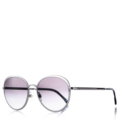 Chanel Round Spring Sunglasses 4206 Black Silver 1 of 7