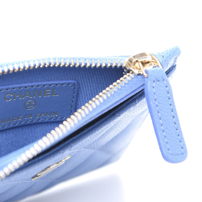 Chanel Caviar Quilted CC Zip Card Holder Blue 6 of 10