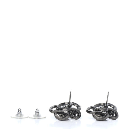 Chanel Crystal Pearl CC Camellia Earrings Silver 3 of 4