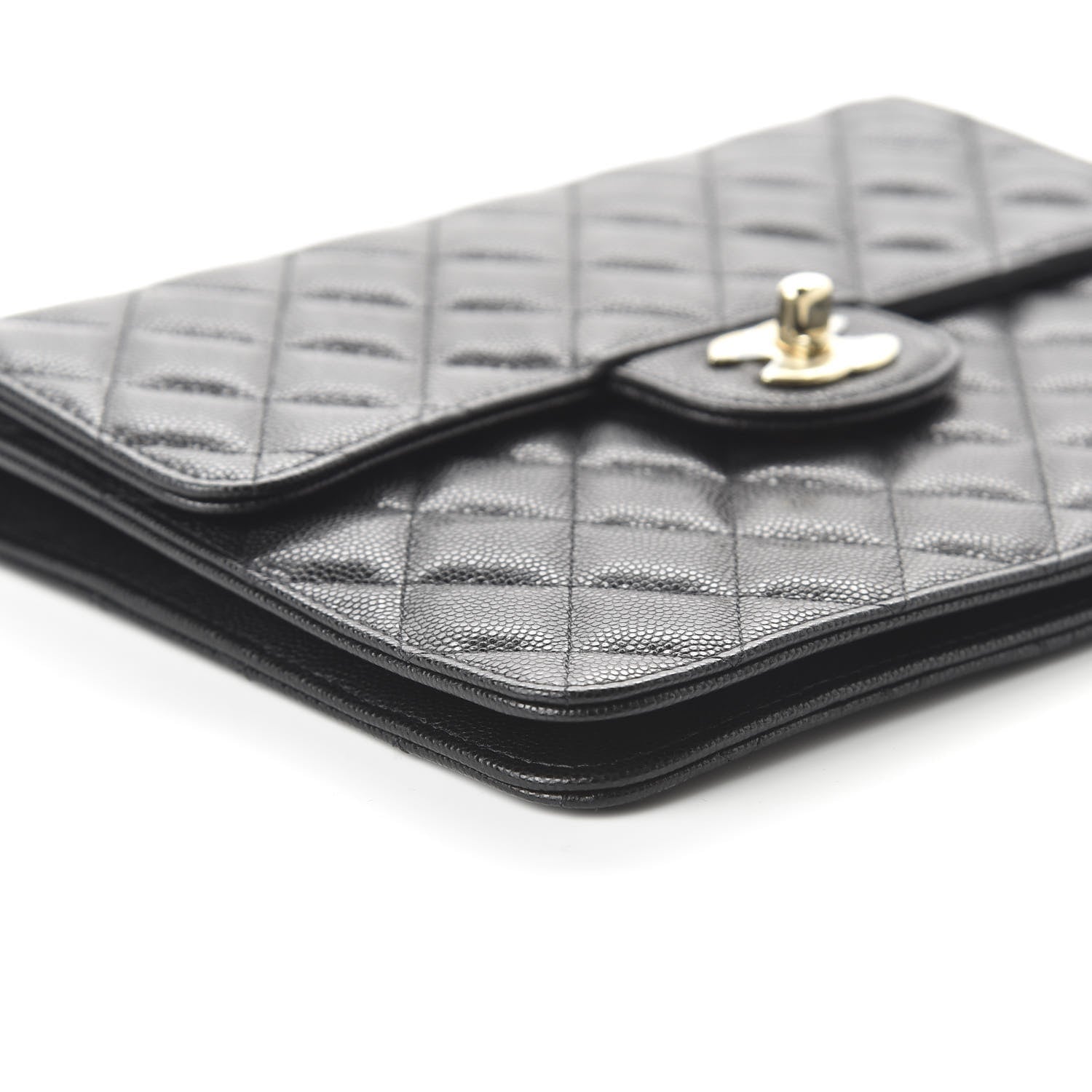 Chanel Caviar Quilted Square Flap Clutch Black 6 of 11