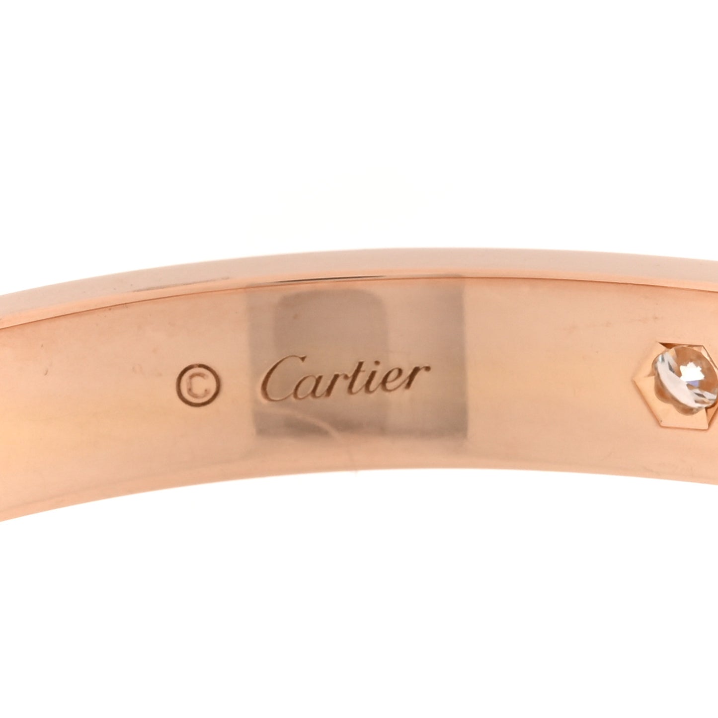 18K Pink Gold 4 Diamond LOVE Bracelet 16
