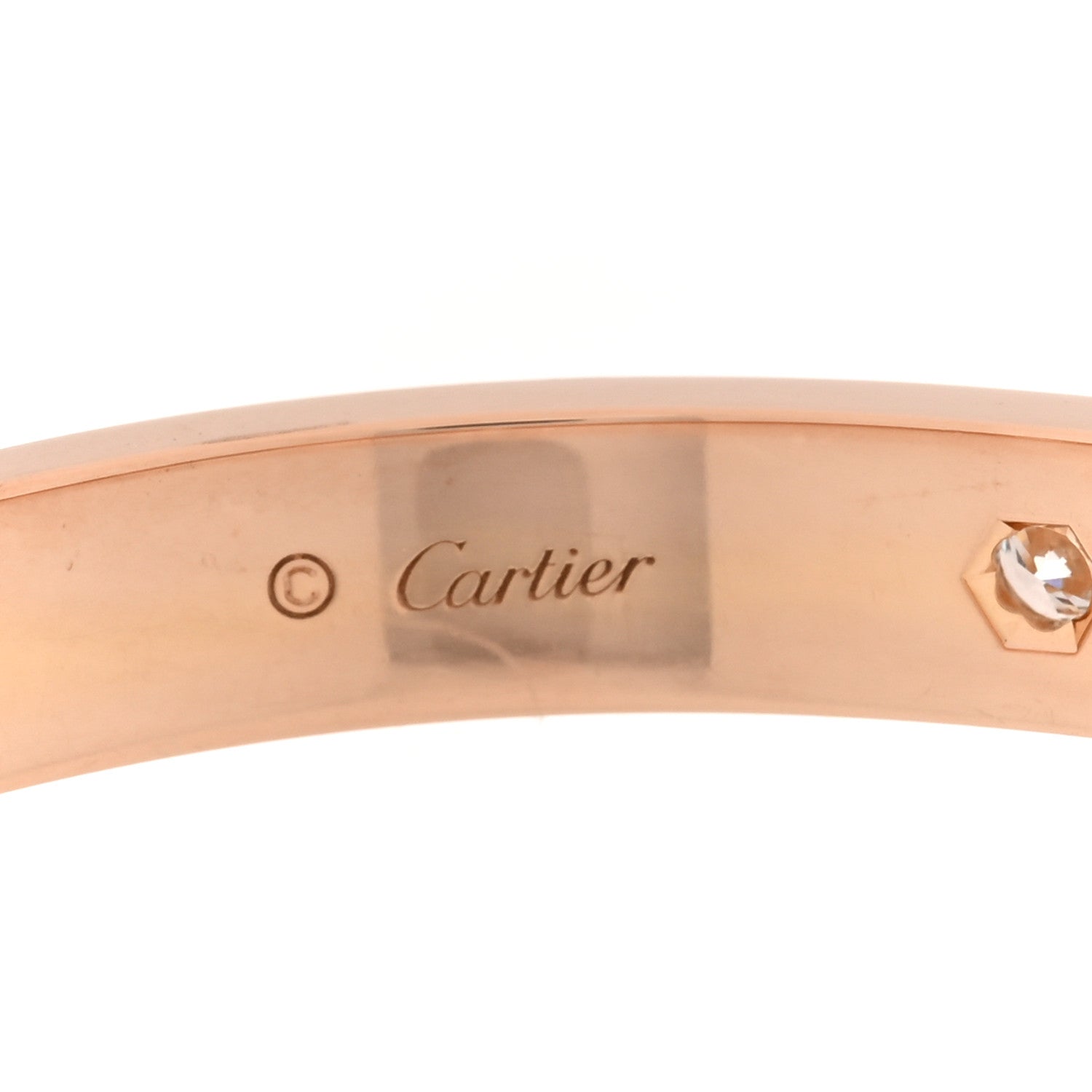 Cartier 18K Pink Gold 4 Diamond LOVE Bracelet 16 3 of 9