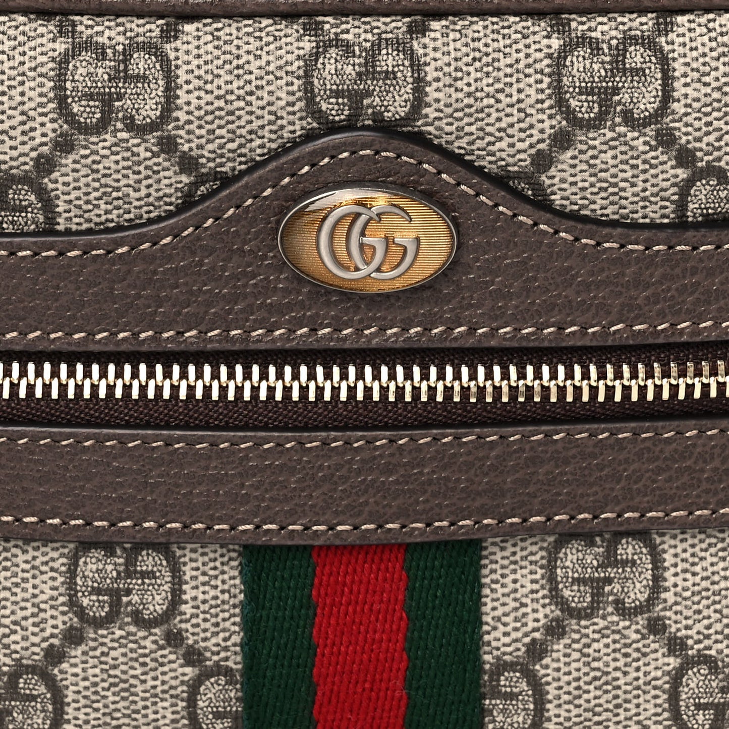 GG Supreme Monogram Web Mini Ophidia Shoulder Bag Brown