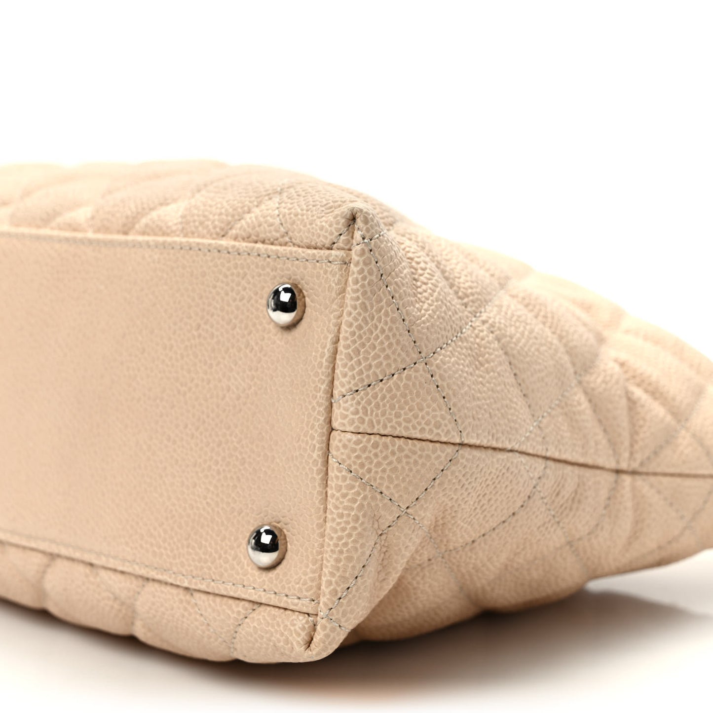 Caviar Quilted French Riviera Hobo Beige