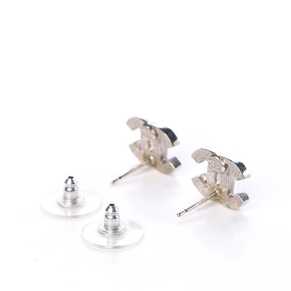 Chanel Crystal CC Earrings Silver 3 of 5