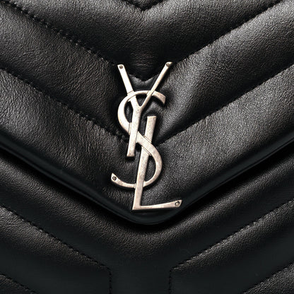 Saint Laurent Calfskin Y Quilted Monogram Small Loulou Chain Satchel Black 7 of 10