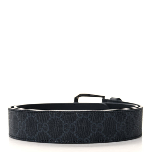 GG Supreme Monogram Plutone Calfskin 35mm Belt 90 36 Black