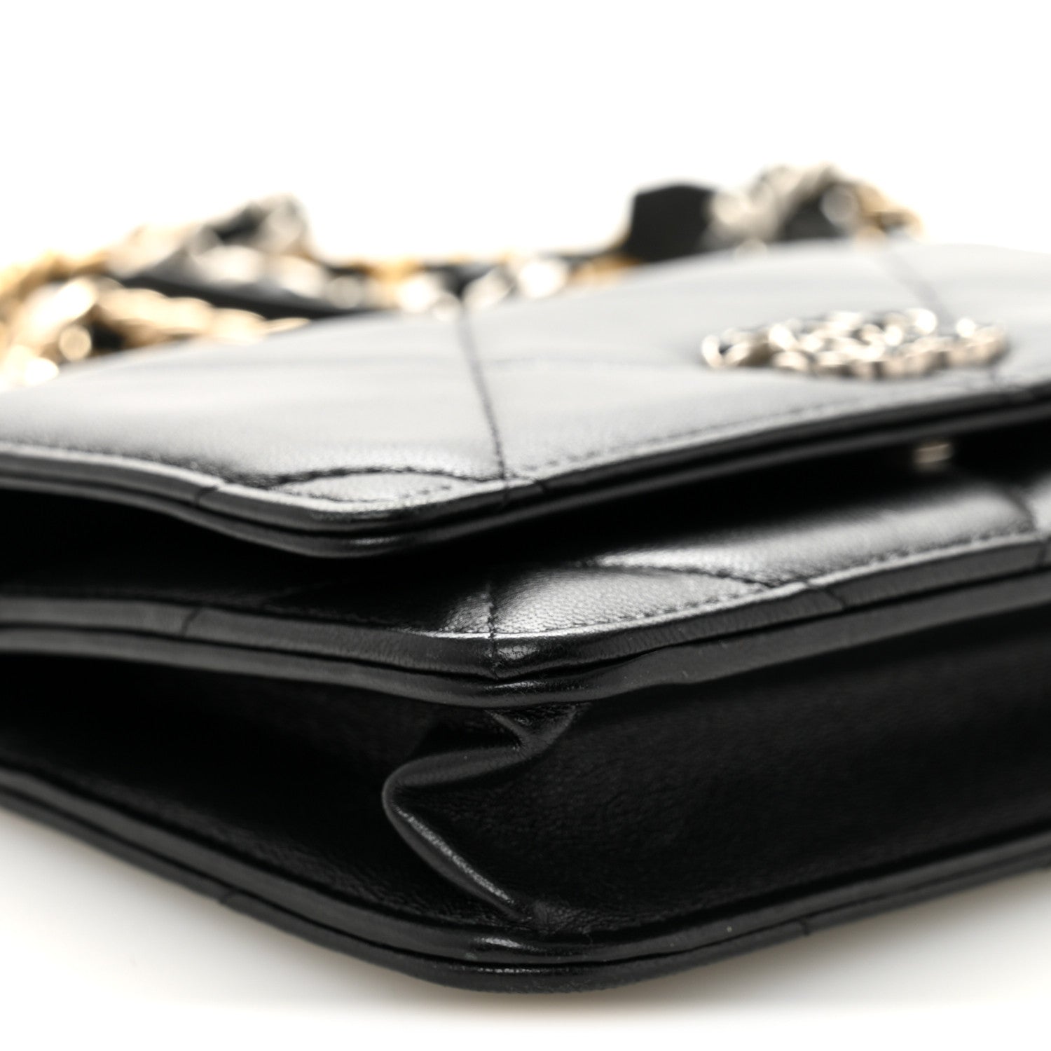Chanel Lambskin Quilted Chanel 19 Wallet On Chain WOC Black 10 of 11