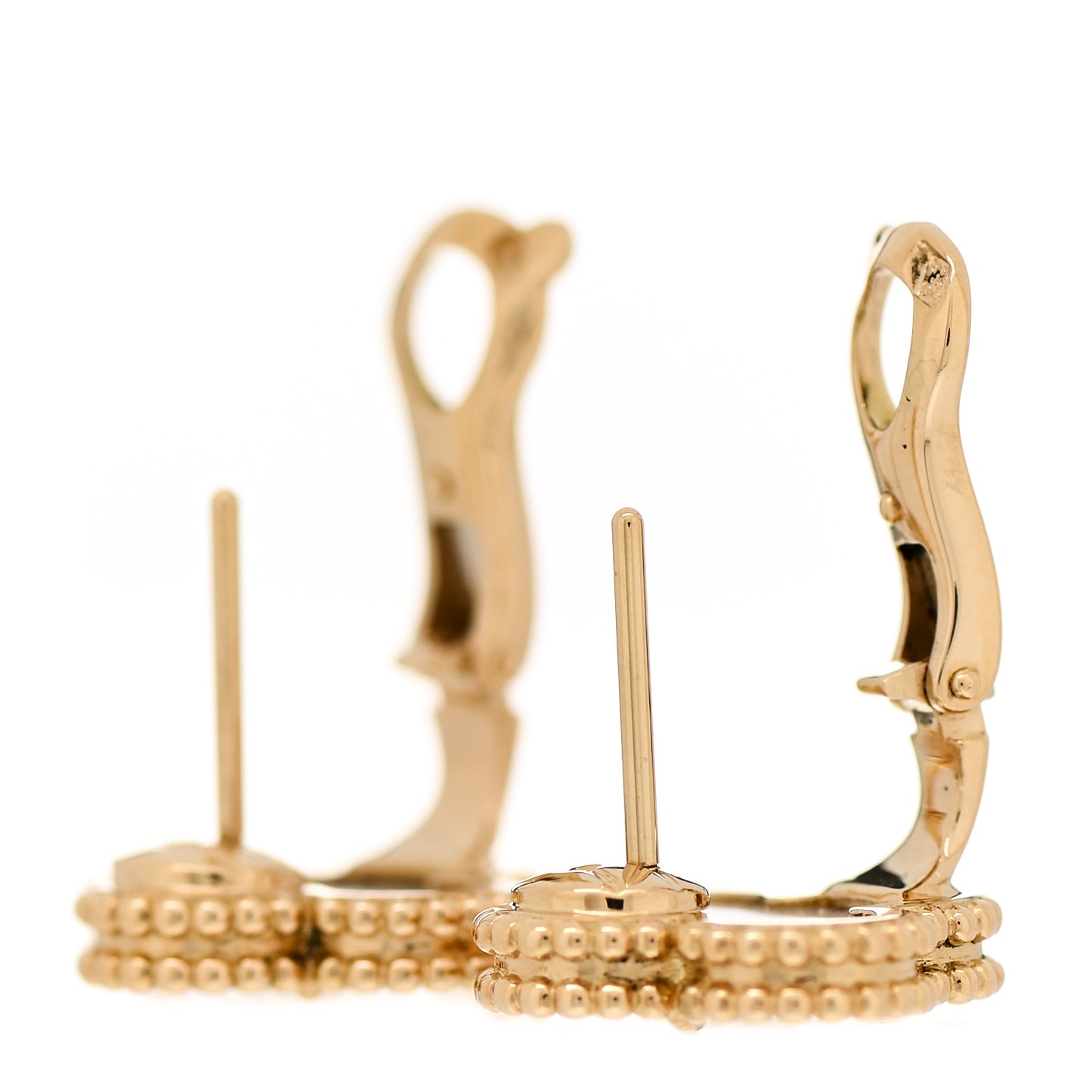 18K Yellow Gold Mother of Pearl Vintage Alhambra Earrings