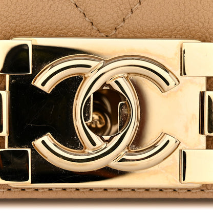 Chanel Caviar Chevron Quilted Small Boy Flap Dark Beige 11 of 12