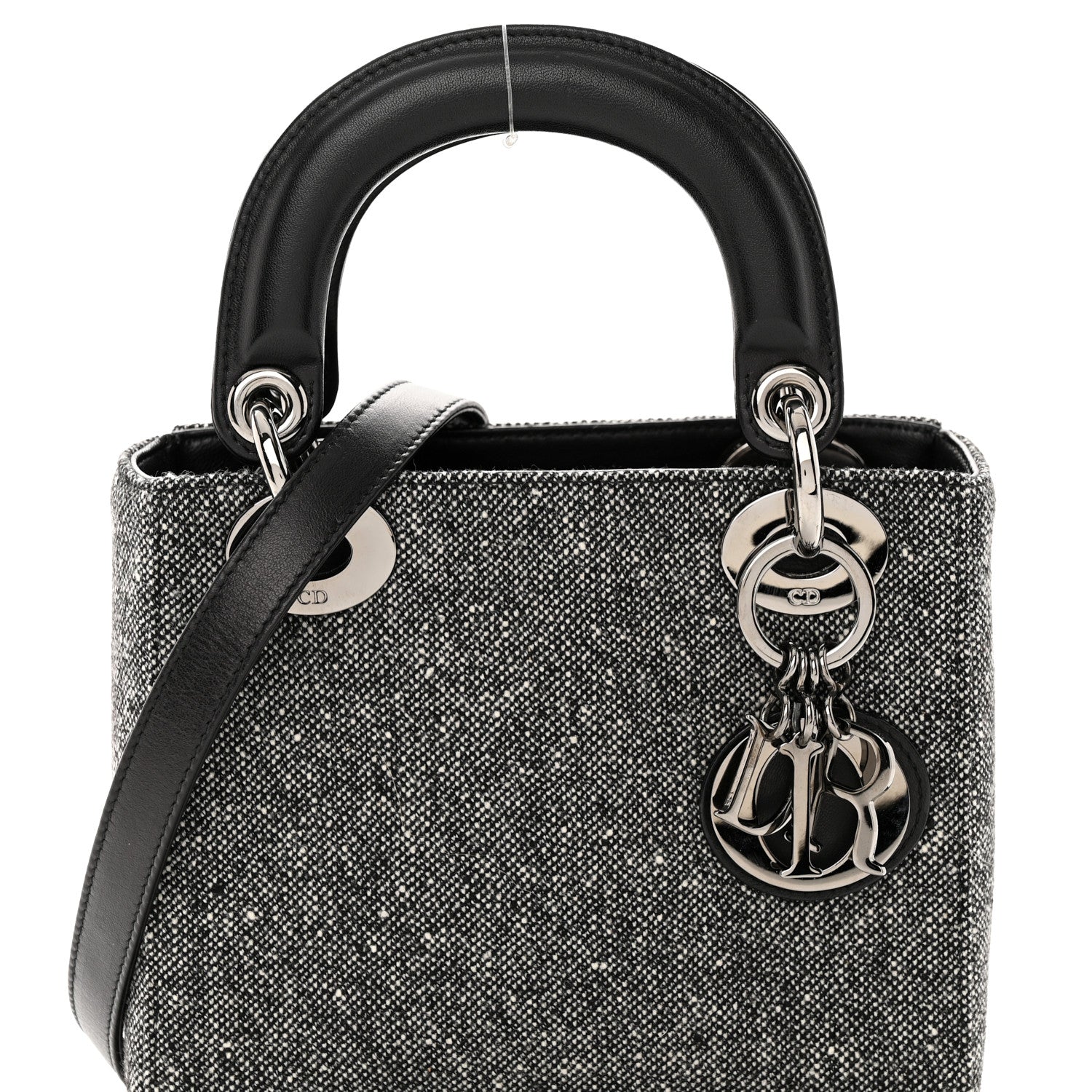 Christian Dior Tweed Mini Lady Dior Black 8 of 15