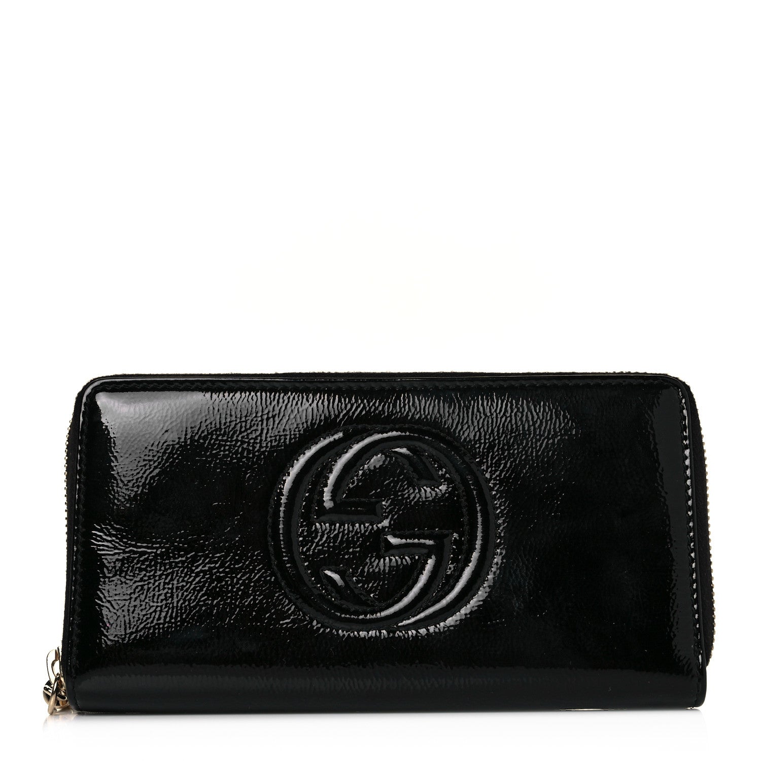 Gucci Patent Calfskin Soho Zip Around Wallet Black 1 of 9