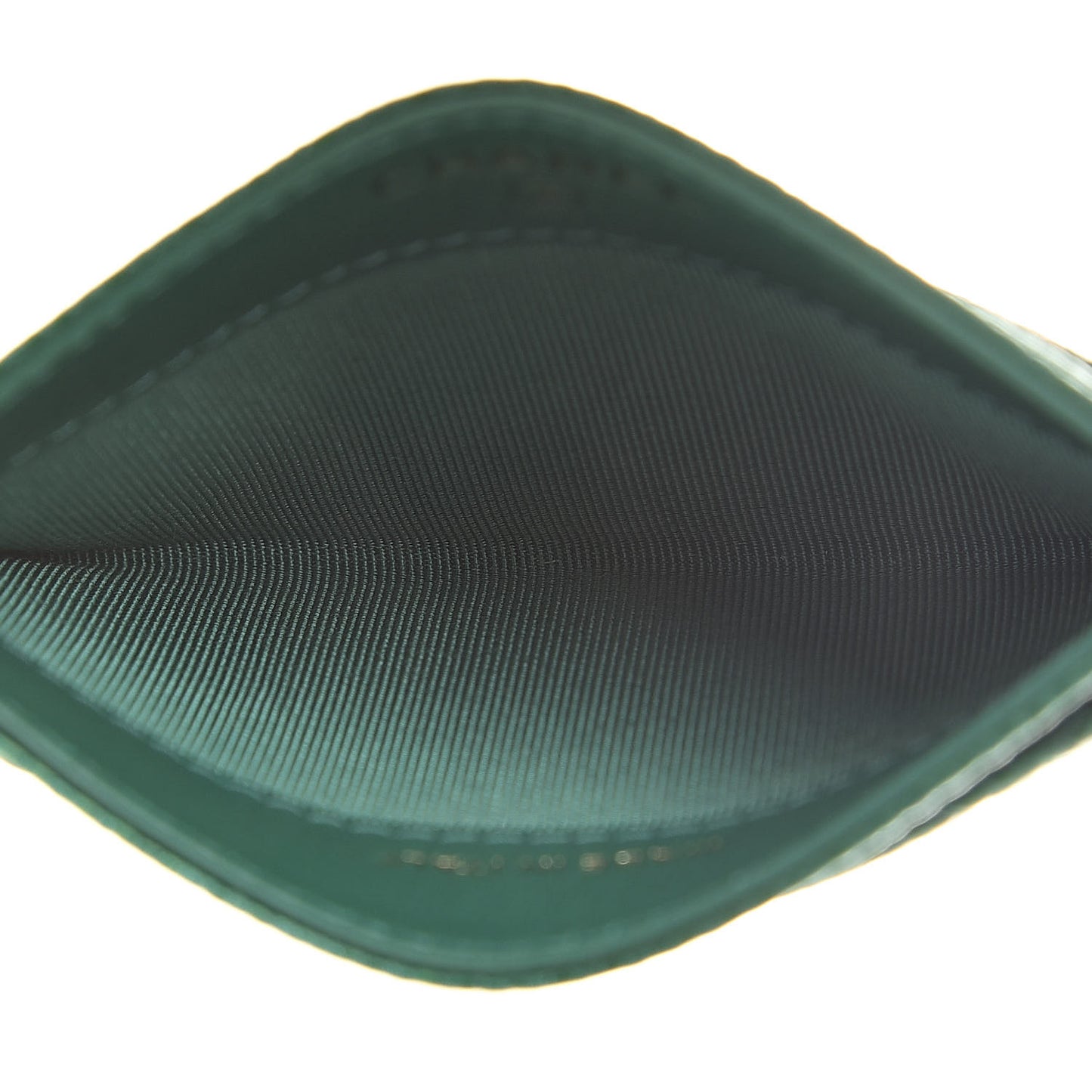 Metallic Caviar Quilted Card Holder Green