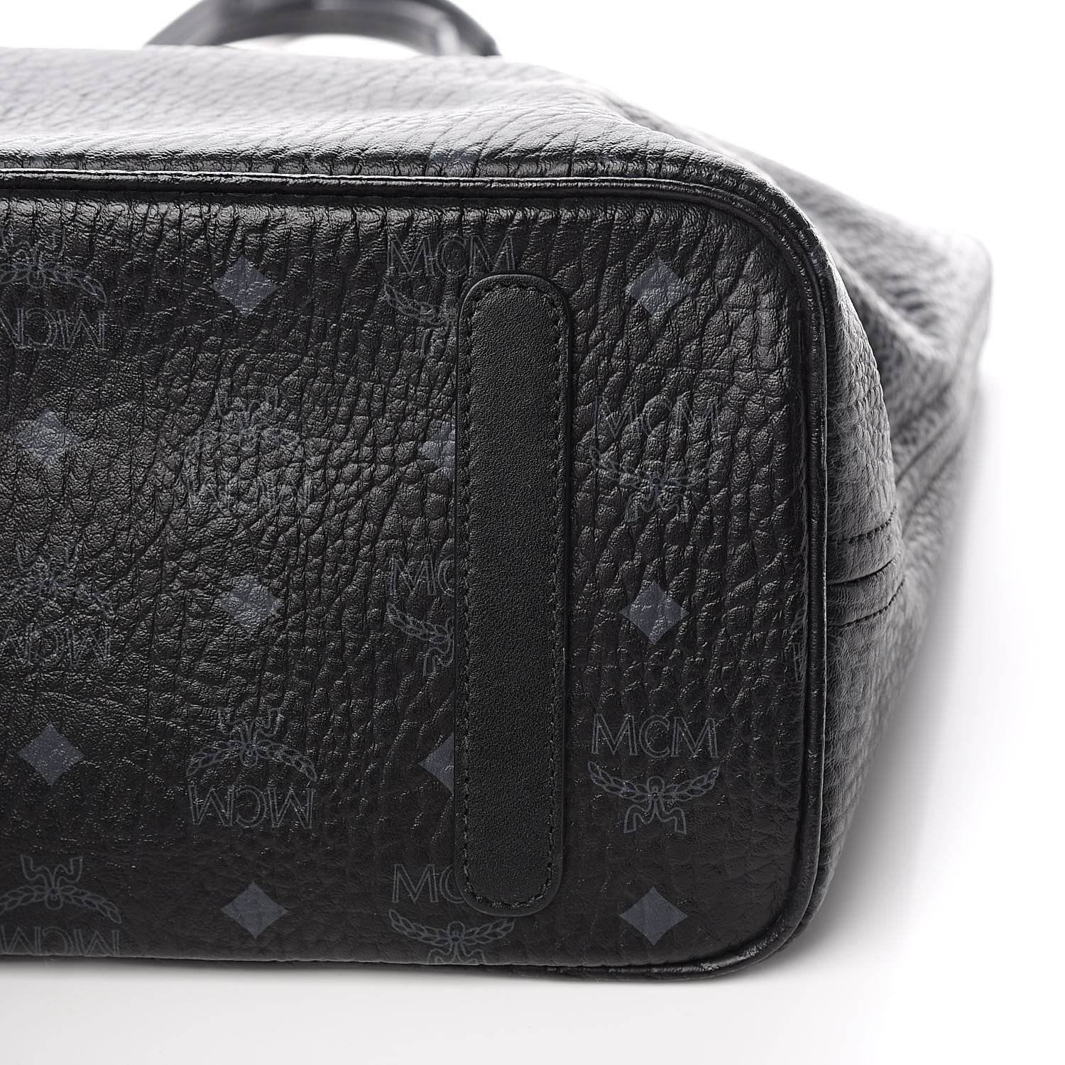 MCM Visetos Medium Anya Zip Top Shopper Tote Black 11 of 15