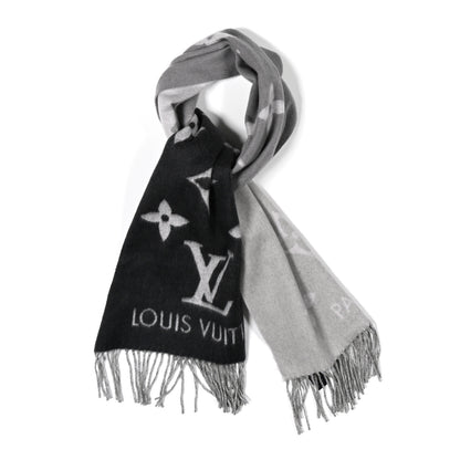 Louis Vuitton Cashmere Monogram Gradient Reykjavik Scarf Grey 1 of 3