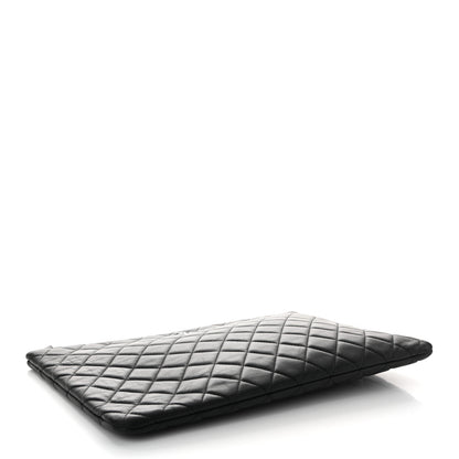 Chanel Lambskin Quilted Large Cosmetic Case Black 4 of 8
