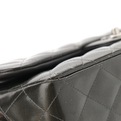Chanel Striated Patent Quilted Jumbo Double Flap Black 9 of 17