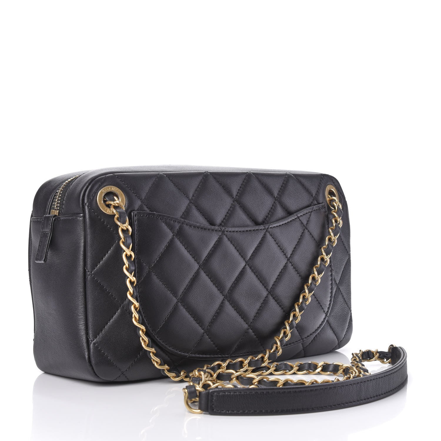 Chanel Lambskin Quilted All About Chains Camera Bag Black 3 of 11