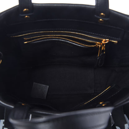 Balenciaga Calfskin XS Fringe Laundry Cabas Black 5 of 9