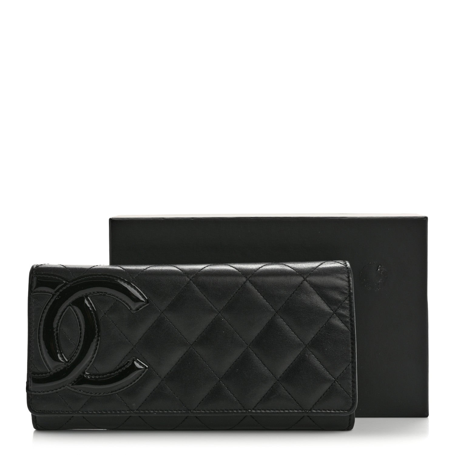 Chanel Calfskin Quilted Cambon Long Double Wallet Black 13 of 13